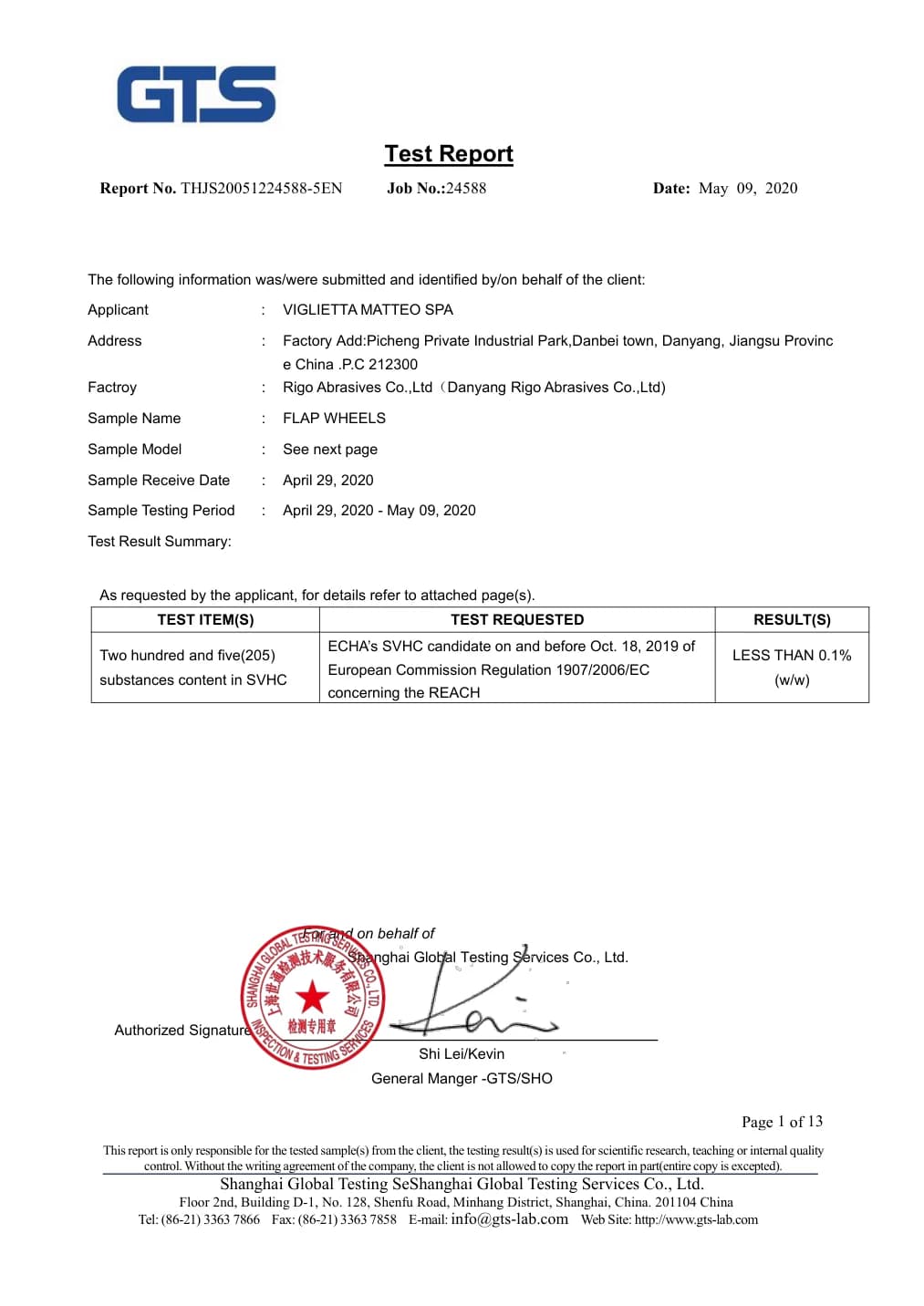 REACH Flap Disc Report