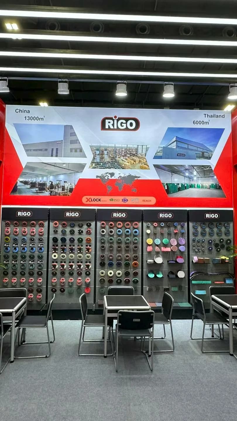 RIGO exhibition product wall and meeting area